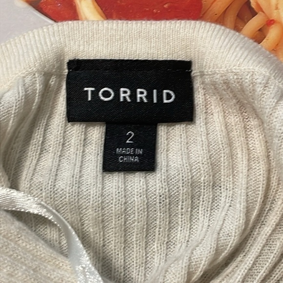Torrid Women’s Cardigan 2X Cream Cotton Blend Rib Knit Classic Contemporary - Picture 8 of 10